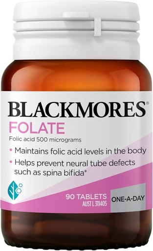 [BRSWIEYYOQNRAYDE] Blackmores Folaat 500 mcg 90 tabletten Foliumzuur