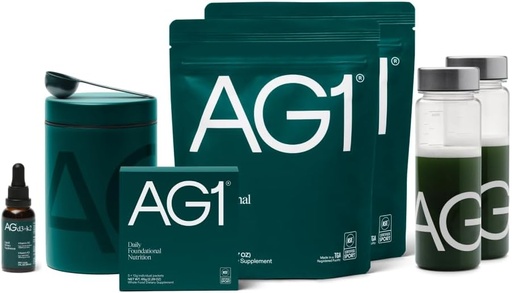 [BRSRAAIYDF7GGDTU] AG1 Greens Powder Supplement | Improve Gut Health | Multivitamin, Probiotic, Gluten Free, Vegan and Keto Friendly | 75 Vitamins (Athletic Greens) - Family Value Kit, Classic Formula