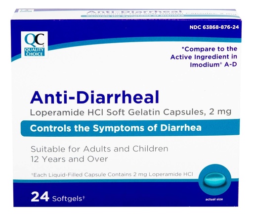 [BRSWYZT4CANG2D33] Quality Choice Loperamide 2mg Anti-Diarrheal 24 Count Softgel
