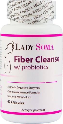[BRSWKHD3PJYA4HL4] Lady Soma Fiber Cleanse for Women with Probiotics, 60 Capsules