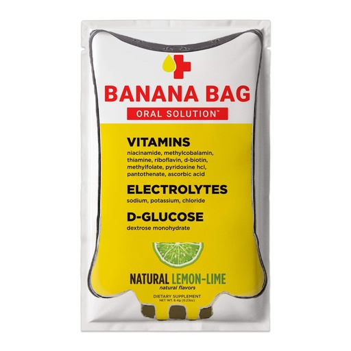 [BRSWGATQOFYBODLX] Banana Bag Oral Solution Packets – Natural Lemon Lime 15pk | A Refreshing Blend of Electrolytes, Vitamin C, and B-Complex for Daily Hydration and Energy | Perfect for Any Lifestyle.