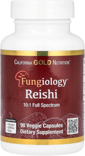 [BRSWGFI3ARYQIAY2] California Gold Nutrition Reishi (Ganoderma lucidum), Full Spectrum, Certified Organic, 90 Veggie Capsules (600 mg per Veggie Capsule)