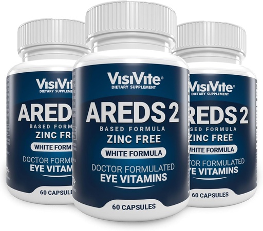 [BRSW2CAYOIJQE3DK] AREDS 2 Zinc Free White Eye Vitamins - Zeaxanthin Plus Lutein Macular Eye Vitamins - Soy-Free - Zinc and Copper Free Macular Health Formula - Pack of 3