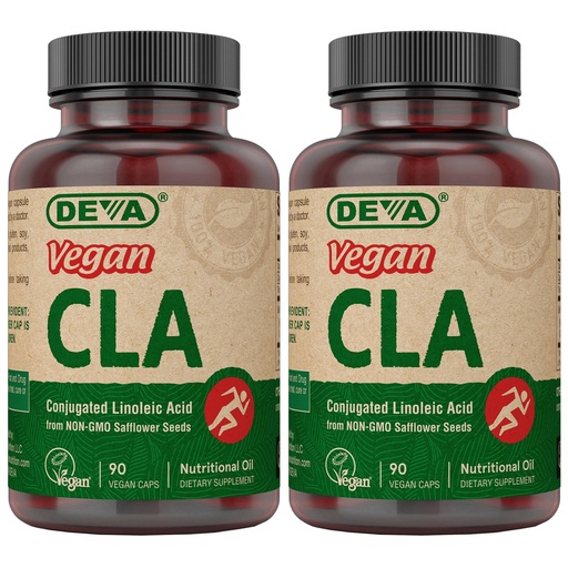 [BRSWIYYMOMNAAFI7] DEVA Vegan CLA 2-Pack – Conjugated Linoleic Acid from Non-GMO Safflower Oil, 90 Vegan Caps Ea