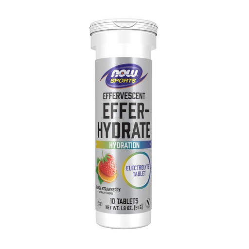 [BRSWYYAZOV7GGELO] NOW Foods Sports Nutrition, Effervescent Effer-Hydrate, Electrolyte Supplement, Recovery*, Orange Strawberry, 10 Tablets