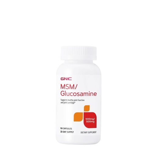 [BRSWGHT5OAJQGFL2] GNC MSM Glucosamine 500mg Supplement, Supports Healthy Joint Function, Supports Healthy Joint Cartilage, 30 Servings