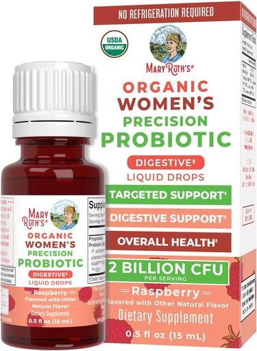 [BRSROBILOUPW2CT3] MaryRuth Organics USDA Organic Womens Probiotic Liquid Drops for Digestive Health | Targeted Support for Women | Four Probiotic Blend | Women's Wellness | Dairy Free | 30 Servings