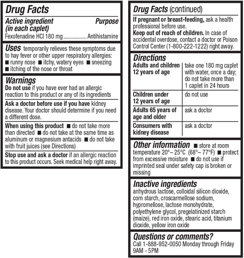 [BRSWYZIKAEAQMYD2] HealthA2Z Fexofenadine Hydrochloride 180mg, Antihistamine for Allergy Relief, 24-Hour Antihistamine for Allergy Relief (120 Count (Pack of 1))