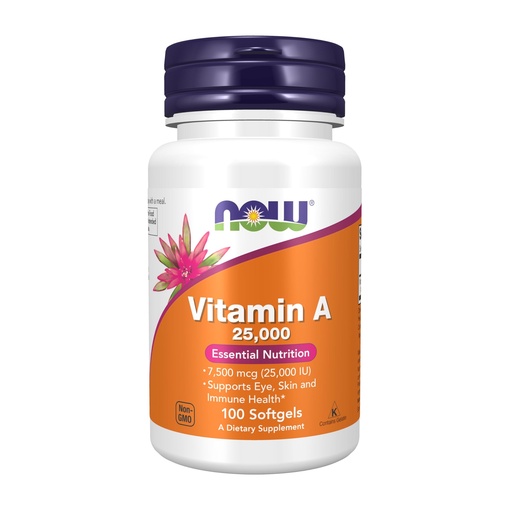 [BRSWIYTROIBBM23E] NOW Supplements, Vitamin A (Fish Liver Oil) 25,000 IU, Essential Nutrition, 100 Softgels