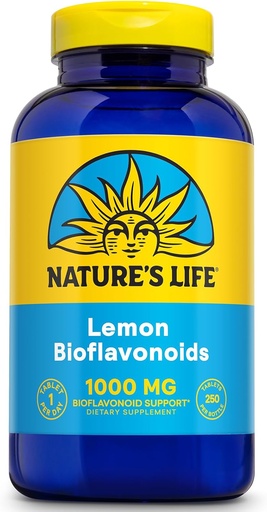 [BRSWIYT3OMABEGDM] Vida de la Naturaleza Bioflavonoides 1000mg por Serving  250 Capsules Silencio Más de 4 meses Suministro ANTE Limón Complejo Bioflavonoide, Hesperidin " Rutin ← Antioxidante para los Capillarios Saludables " VIT C Absorción