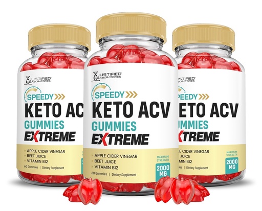 [BRSROZY6A55GAFLV] (3 Pack) Speedy Keto ACV Gummies Extreme 2000MG Speedy Keto Gummies Advanced Formula Apple Cider Vinegar with Pomegranate Beet Juice Powder B12 Vegan Non GMO 180 Gummys