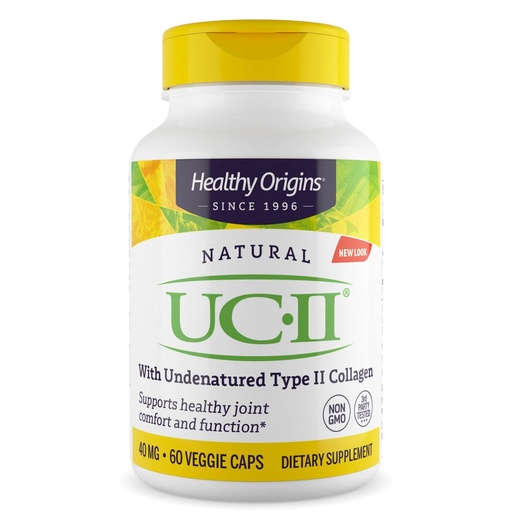 [BRSWECQ6OB5A2E3X] Healthy Origins UC-II 40 mg, 60 Veggie Capsules - Featuring Clinically Studied Undenatured Type II Collagen - Supports Joint Comfort, Mobility & Flexibility - Non-GMO & Gluten-Free - 2 Month Supply