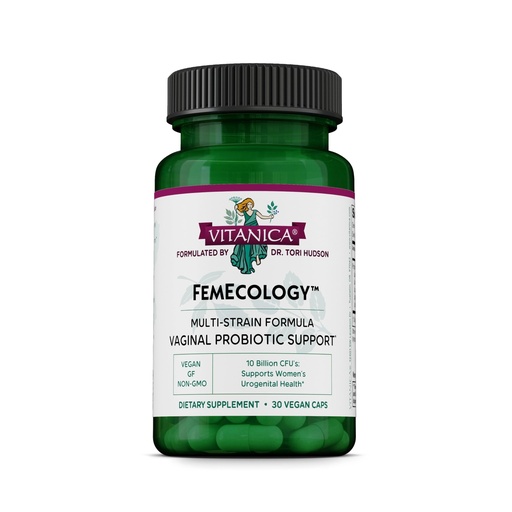 [BRSWIYDRBNYGKEDM] Vitanica FemEcology - Vaginal Microflora Health Support with Probiotics Including L. Reuteri, L. Salivarius, & L. Rhamnosus - Supplement with Lactobacillus Acidophilus - Vegan - 30 Capsules