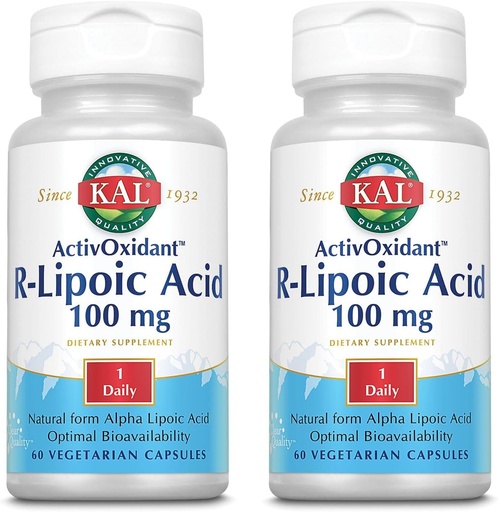 [BRSROZINPMHBE3LB] KAL 100 Mg R-lipoic Acid Activoxidant Tablets, 60 Count | Pack of 2