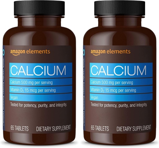 [BRSRAGT7AB5R4GTG]   Elements Calcium Plus Vitamin D2, 65 Tablets (2 Month Supply) (Packaging May Vary) (Pack of 2)