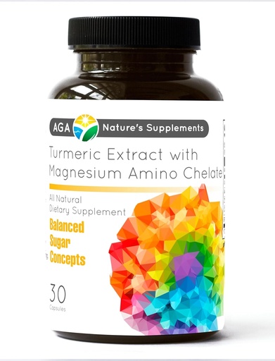 [BRSRAAYRA56RM3AV] AGA Nature's Supplements Turmeric Extract with Magnesium Amino Chelate 30 Capsules