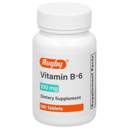 [BRSW2BI5BBYQOELZ] Rugby Vitamin B-6 Tablets - 100mg of Vitamin B6 - Dietary Supplement - 100 Count