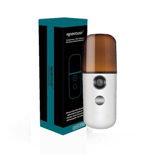 [BRSROAYZAQCWYCY6] Preventology Colloidal Silver Mist Sprayer - Rechargeable Ultrasonic Mesh - Silent Operation