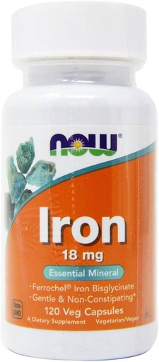 [BRSWIZTYCZ5QIFD4] Now Foods Iron Ferrochel(r), 120 Vcaps 18 mg(Pack of 2)