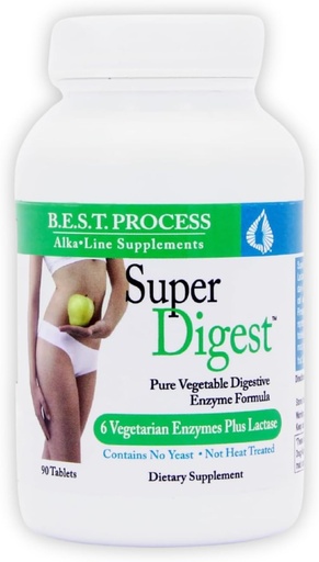 [BRSWY233AAARSG3P] SuperDigest Best Process Alkaline — Multi-Enzyme Digestive Support — Digestive Enzymes with Alfalfa, Papain & Bromelain (Vegetarian Friendly)