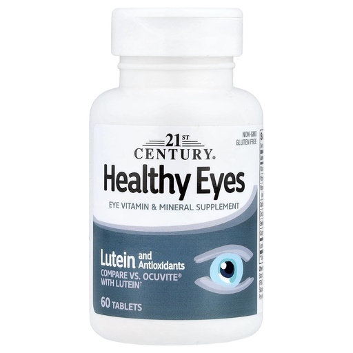 [BRSWIEYBDIMWOYDA] 21st Century Healthy Eyes with Lutein Tablets, (60 Count), Eye Vitamins & Mineral Supplement with Antioxidants for Vision Support, Eye Health Supplements for Adults & Seniors, Non GMO & Gluten Free