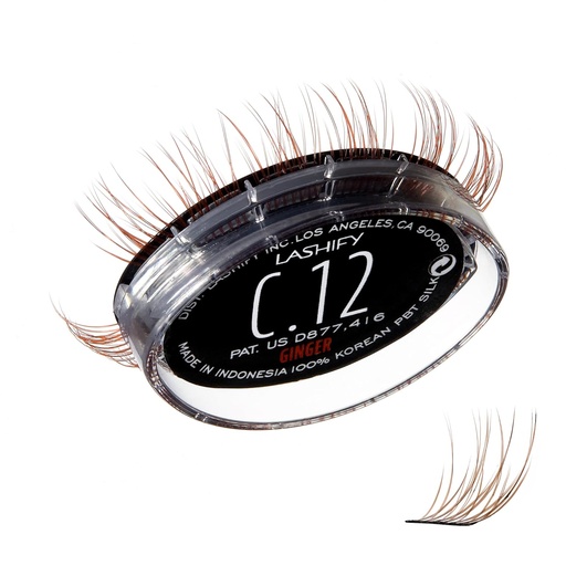 [BRSROA32A56RSA3O] Lashify Curl 12mm Gossamer Eyelash Extensions Refill, Ginger Color, DIY False Lashes for a Natural Look