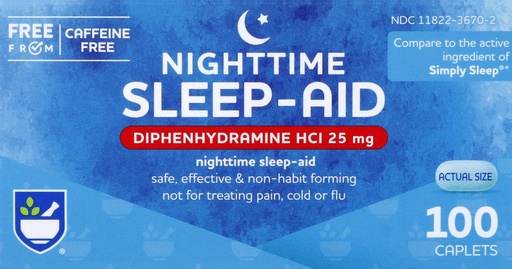 [BRSWIYYCDIMB2ELC] Rite Aid Nighttime Sleep Aid Diphenhydramine HCI 25 mg, 100 Mini Caplets | Non-Habit Forming Sleep Supplement | Best Sleep Aid for Insomnia | Insomnia Relief and Anxiety Relief Items Natural Sleep Aid