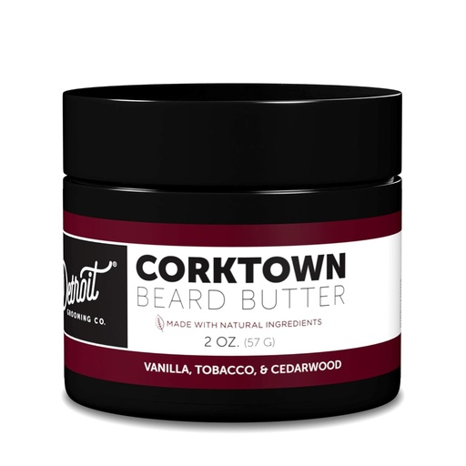 [BRSWKZDZO4BAGFDG] Detroit Grooming Co. Butter de barba para hombres Silencioso suave, Thickens & hidratos con aceite de girasol " Mantequilla de mandioca  durable Corktown Scent, 2oz