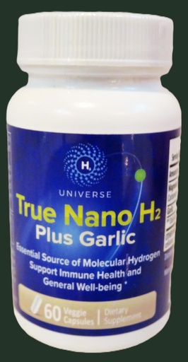 [BRSW2ZAZB4OW2AIU] True Nano H2 with Garlic by H2 Universe | Molecular Hydrogen with Active Hydrogen Nanobubbles, Boosts Energy, Powerful Antioxidant| 60 Capsules