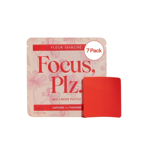 [BRSRMAYROYMAIELG] Fleur Marche Focus, Plz. Botanical Patch - Brain Boosting Focus Patch with Caffeine, Lion's Mane and Other Powerful Nootropics - Highly Bioavailable Wellness - 7 Patches