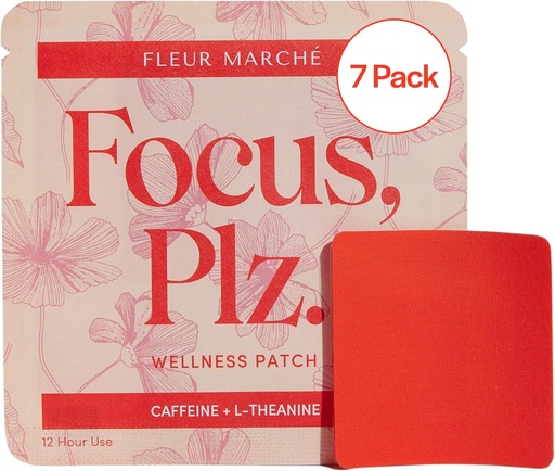 [BRSRMAYROYMAIELG] Fleur Marche Focus, Plz. Botanická Patch - Brain Booing Focus Patch with Caffeine, Lion 's Mane and Other Powerful Nootropics - Vysoce Biologicky dostupné Wellness - 7 Patches
