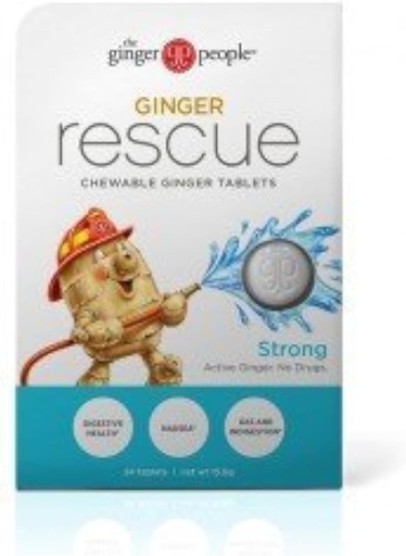 [BRSWKG37OMMB62IZ] The Ginger People Ginger Rescue® Chewable Tablets Drug Free Digestive Health, 5.5 oz Chewable Tablets, Strong Ginger Flavor, 0.55 Oz, 10 Count Caddy (240 Tablets)