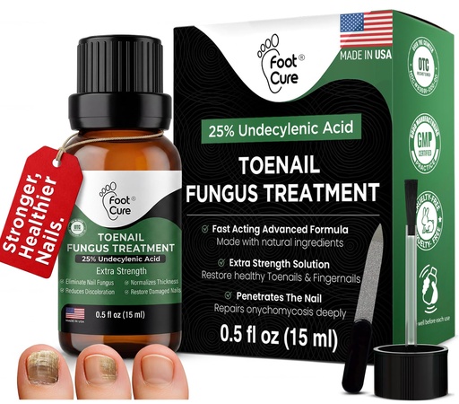 [BRSWGFA6OUPB43AV] Foot Cure Toenail Fungus Treatment Extra Strength – Athletes Foot Treatment for Toenails, Restorative Nail Repair for Damaged Nails, Toenail Softener with Tea Tree Oil & Oregano Oil - Made in USA