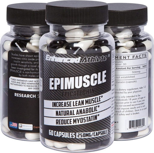 [BRSWGHD7CIHW2HY7] Enhanced Athlete Epimuscle - Natural Anabolic, Increase Lean Mass, Reduce Myostatin, 250mg Pure Epicatechin/ 60 Capsules