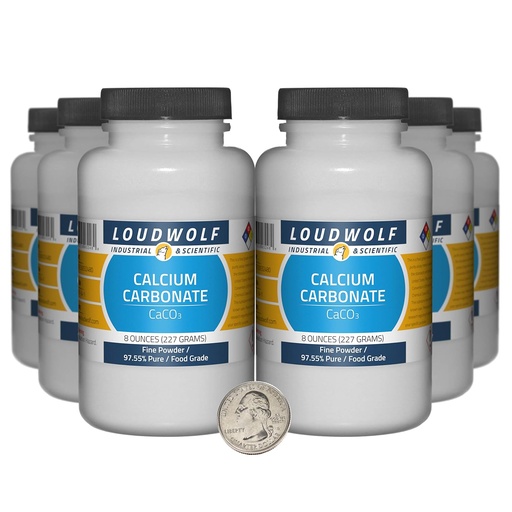 [BRSWYZLYBZ6BQH3V] Calcium Carbonate / 3 Pounds / 6 Bottles / 97.55% Pure Food Grade/Fine Powder