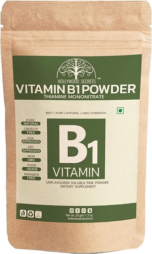 [BRSRAAL3AQAQOET7] Vitamin B1 Thiamine Mononitrate Powder 50gm