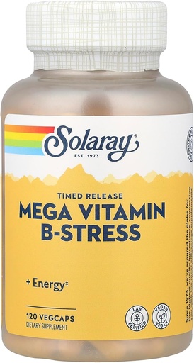 [BRSWIGT5AQAAGYI5] Solaray Mega B Stress Two Stage Timed Release Supplement, 120 Count