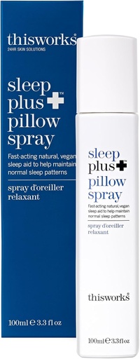 [BRSRMBT2OIBAGC3L] THISWORKS sleep plus pillow spray Fast-Acting Natural Rest with with Essential Oils of Lavender, Vetivert and Camomile, 100ml, 3.3 fl oz