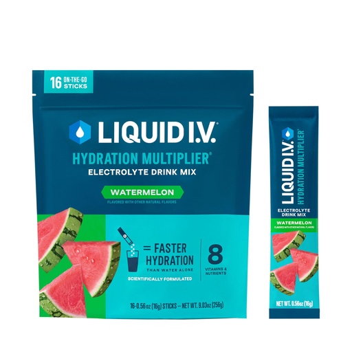 [BRSWYCAQBUNA4A3Z] Liquid I.V.® Hydration Multiplier® - Watermelon | Electrolyte Powder Drink Mix | 1 Pack (16 Servings)