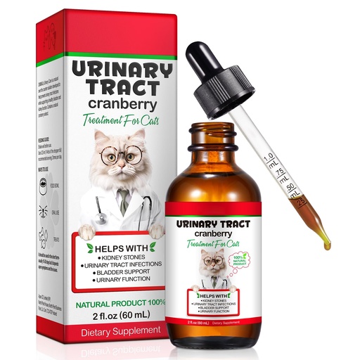 [BRSRAHQ6CMPWY3YU] Urinary Tract for Cats, Natural Cat Urinary Tract Infection Treatment Drops Supports Bladder, Kidney Stone, Cat UTI, Cranberry Kidney Bladder Support Supplement, Chicken Flavor - 60ml / 2.02oz
