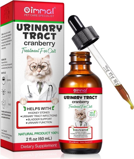 [BRSRAHQ6CMPWY3YU] Urinetrekker voor katten, Natuurlijke Kat urinetrekinfectie Behandeling Druppen Ondersteunt Bladder, Niersteen, Kat UTI, Cranberry Nierblaas Ondersteuning Supplement, Kip smaak - 60ml / 2.02oz