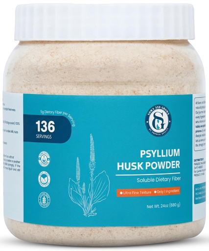 [BRSRA2QFOB7RQFI7] Sown and Grown Psyllium Husk Powder- 680gm | Isabgol | Easy Mixing Dietary Fiber | Cleanse Your Digestive System | Finely Ground Powder | Ideal for Gluten Free Baking | Non-GMO