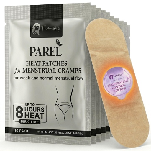 [BRSRMAQEPIMRECLU] Herbal Period Heat Patches, Tailored for Low-Normal Flow (10 Pack) – 8hr Long-Lasting, Drug-Free Heating Patch for Menstrual Cramps, Bloating & Back Tension – Skin-Safe, Strong Hold, On-the-Go Relief