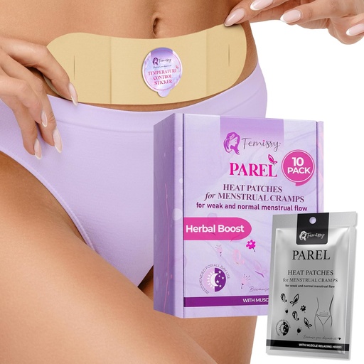 [BRSRMAQEPIMRECLU] Kräuterzeit Hitzeaufnäher, Passiert für Low-Normal Flow (10 Pack) – 8hr langverzögernde, Drug-Free Heizaufnäher für Menstruationskrampen, Bloating & Back Tension – Haut-Safe, Strong Hold, On-The-Go Relief