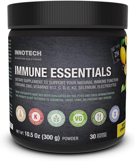 [BRSWYGIZDMIQM2D3] Innotech Nutrition Solutions Immune Essentials, 300 Gram - Lemon Flavour