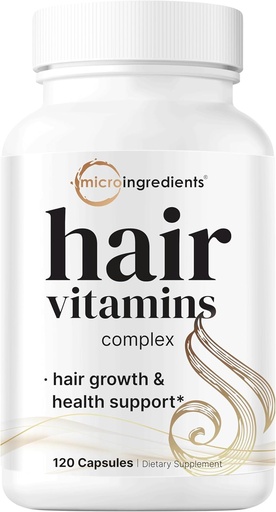 [BRSROBA5CENGGETH] Micro-ingrédients Vitamines de croissance capillaire pour les femmes et les hommes, 120 Capsules Formule 14-en-1 avec Biotine, Collagène, Keratin, Saw Palmetto & More