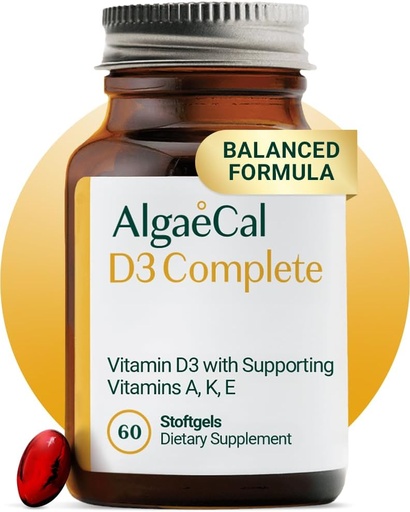 [BRSROGQCAEBGKF3K] ALGAECAL 4- 1 Vitamina D3 K2 Acabat - ADKaminash suplementari, Implementació millorada de & BoneCal amb D3 K2, A, & E - Cos de tota la salut & Bone La força, 60-Swllow Softgelis, fet als EUA