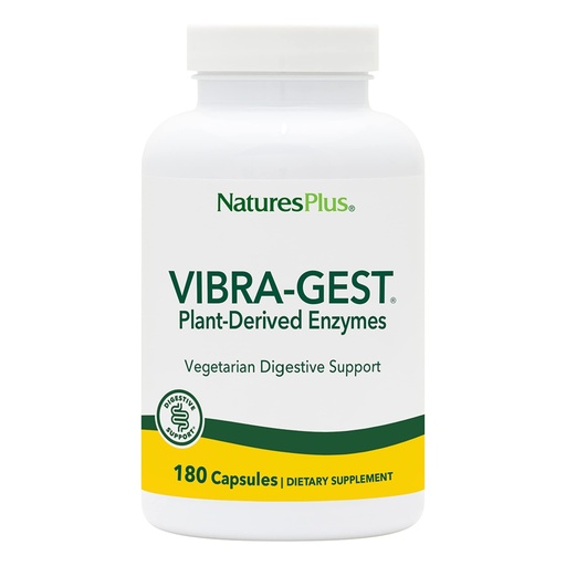 [BRSWIYTYO4GBCCTC] NaturesPlus Vibra-Gest - 180 Capsules - Vegetarian Digestive Support Supplement with Probiotics, Live Fruit & Vegetable Enzymes - Natural Live Cultures - 180 Servings