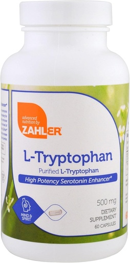 [BRSWIYYOB56WEFYZ] Zahler L-Tryptophan 500mg - Purified L Tryptophan Supplement - High-Potency Amino Acid for Serotonin and Balanced Mood Support - Vegetarian-Friendly, Kosher, Non-GMO and Gluten Free (60 Capsules)