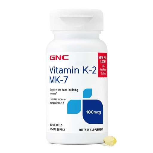[BRSWYZQ3CR5RO333] GNC Vitamin K-2 100mcg, Supports Bone-Building Process, 60 Softgels
